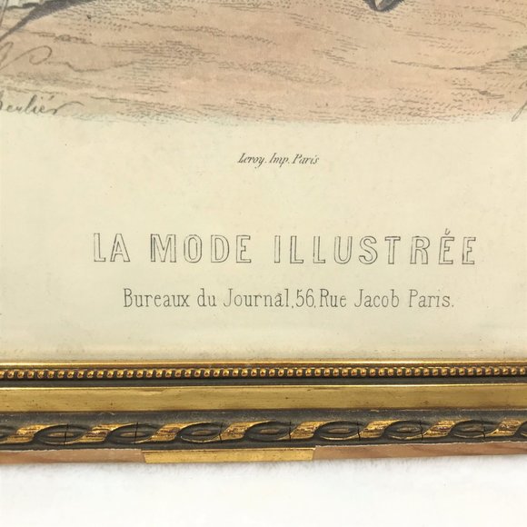 La Mode Illustree Framed Art Bureaux du Journal 56 Rue Jacob Paris 1862 - Picture 6 of 7